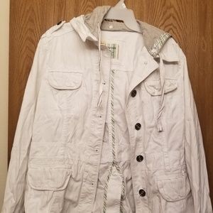 White hooded jacket